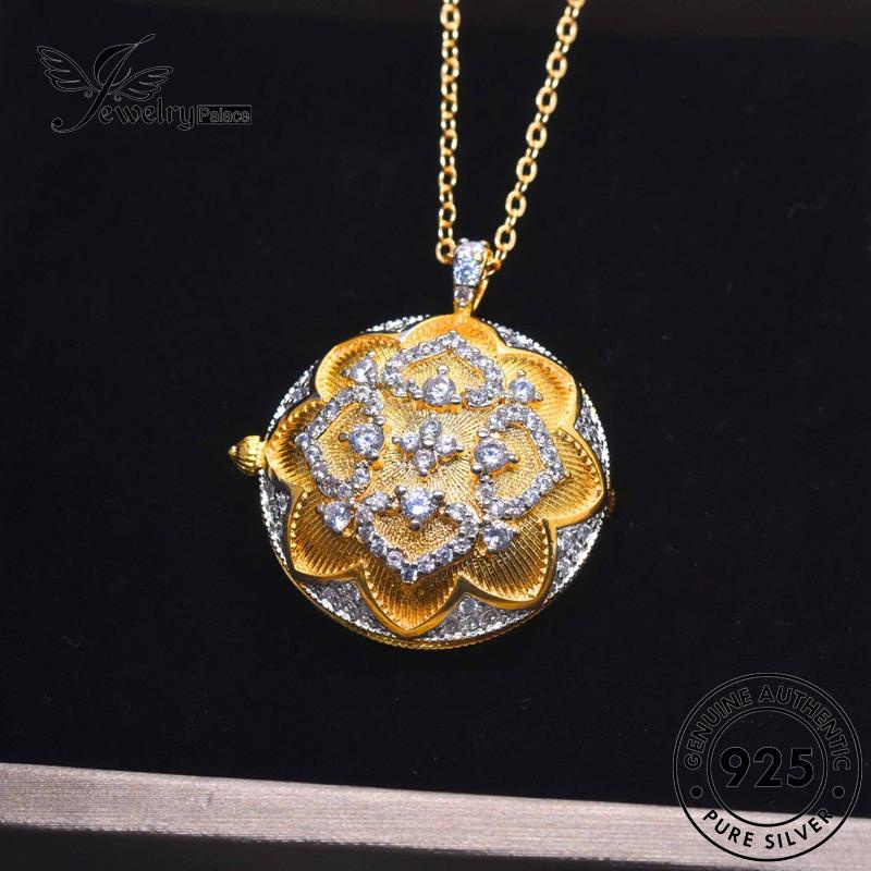 Jewelrypalace Perak Asli Moissanite Emas Berlian Kalung Pola925 Wanita Indah N1308