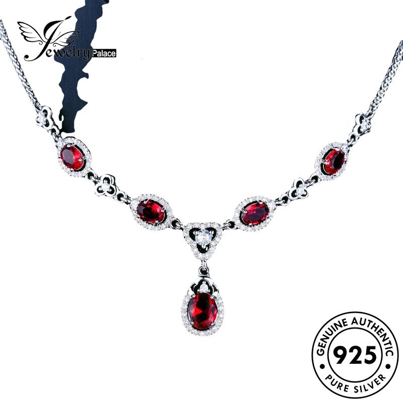 Jewelrypalace Perak Wanita925 Bulat Emerald Asli Kalung Mewah N1351