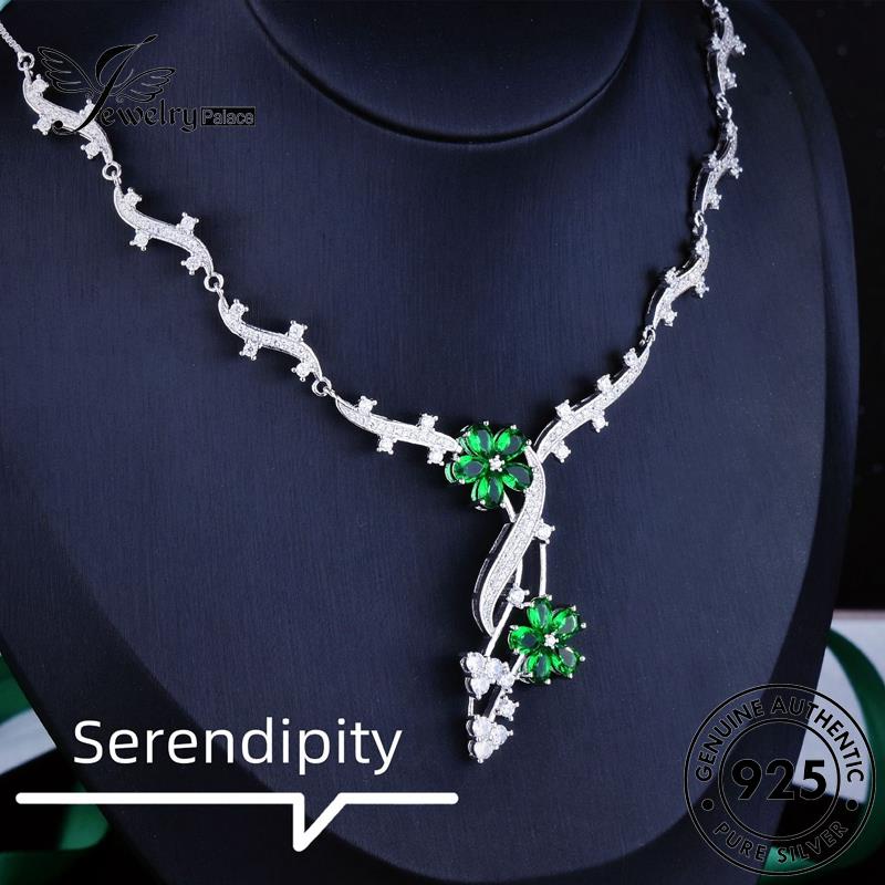 Jewelrypalace Light Emerald Asli925 Kalung Perak Wanita Mewah N1368