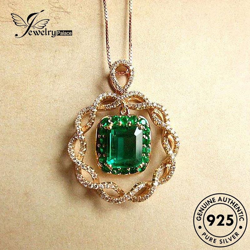 Jewelrypalace Hollow Wanita Kalung Emerald925 Perak Asli Fashion N1425