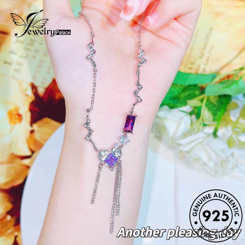 Jewelrypalace925 Kalung Fashion Perak Asli Wanita Amethyst N1387