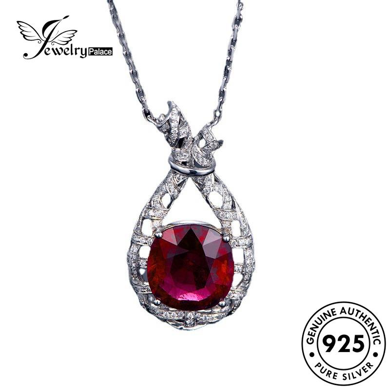 Tempat Perhiasan Wanita Ruby925 Kalung Perak Asli Halus N1577