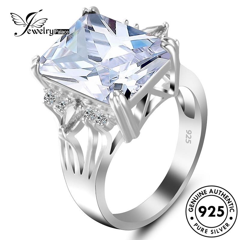 JEWELRYPALACE korea Original Personality Citrine Kawin Nikah Cincin Perak Asli 925 Perhiasan Murni Square Aksesori Silver Wanita Sterling Silver R448