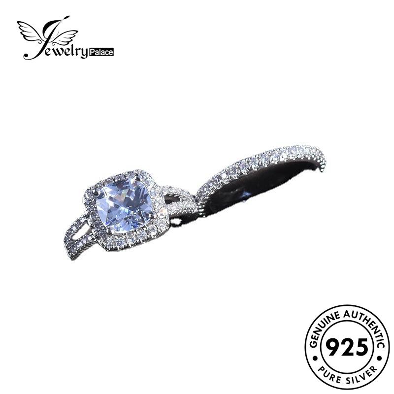 JEWELRYPALACE Square Aksesori Perhiasan korea Nikah Couple Cincin Moissanite Perak Personality Asli Silver Murni Original Silver Kawin Diamond 925 Sterling Pasangan R502