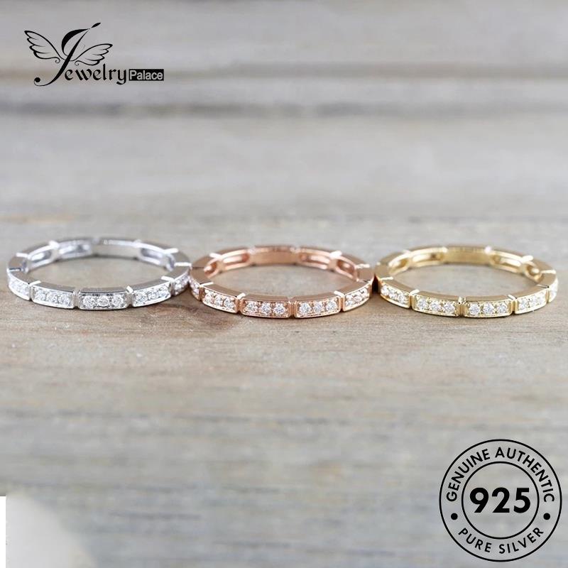 JEWELRYPALACE Perak korea Perhiasan Sterling Cincin Aksesori Silver Asli Kawin Silver Murni Moissanite Gold Diamond Original 925 Wanita Nikah Fashion R525
