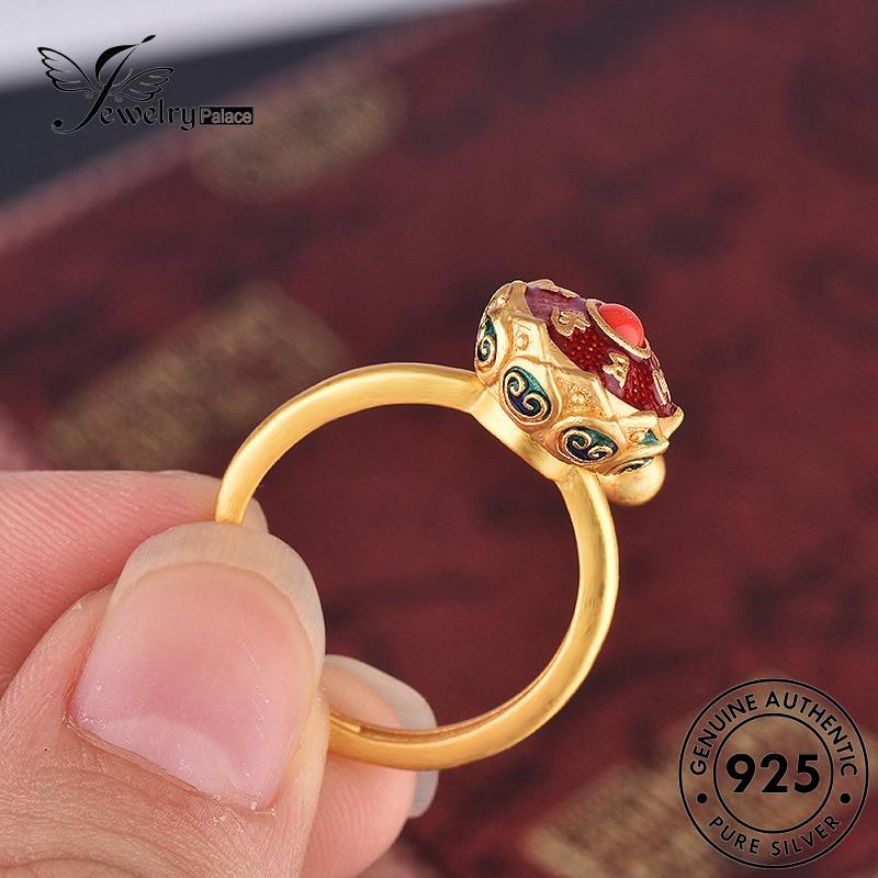 JEWELRYPALACE Original Cincin Vintage Kawin Gold Wanita Wheel Silver Silver Prayer Nikah 925 Perak Asli Murni Aksesori Sterling korea Perhiasan R597