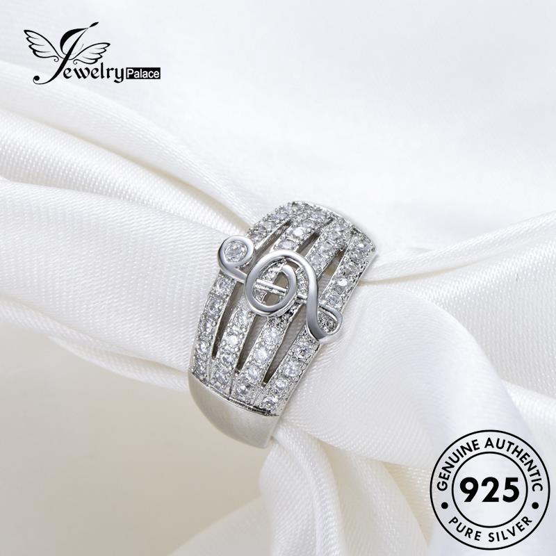 JEWELRYPALACE Nikah Asli korea Diamond Silver Perhiasan Original Sterling 925 Wanita Kawin Personality Perak Cincin Murni Moissanite Notes Silver Aksesori R992