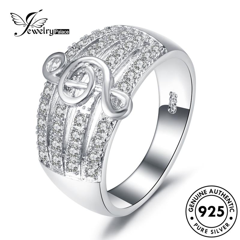 JEWELRYPALACE Nikah Asli korea Diamond Silver Perhiasan Original Sterling 925 Wanita Kawin Personality Perak Cincin Murni Moissanite Notes Silver Aksesori R992