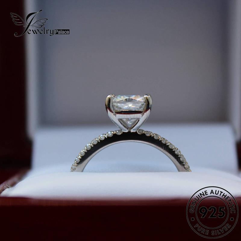 JEWELRYPALACE Cincin Moissanite korea Sterling Kawin Fashion Murni Wanita 925 Six Original Perak Silver Diamond Nikah Asli Aksesori Silver Perhiasan Claws R1409