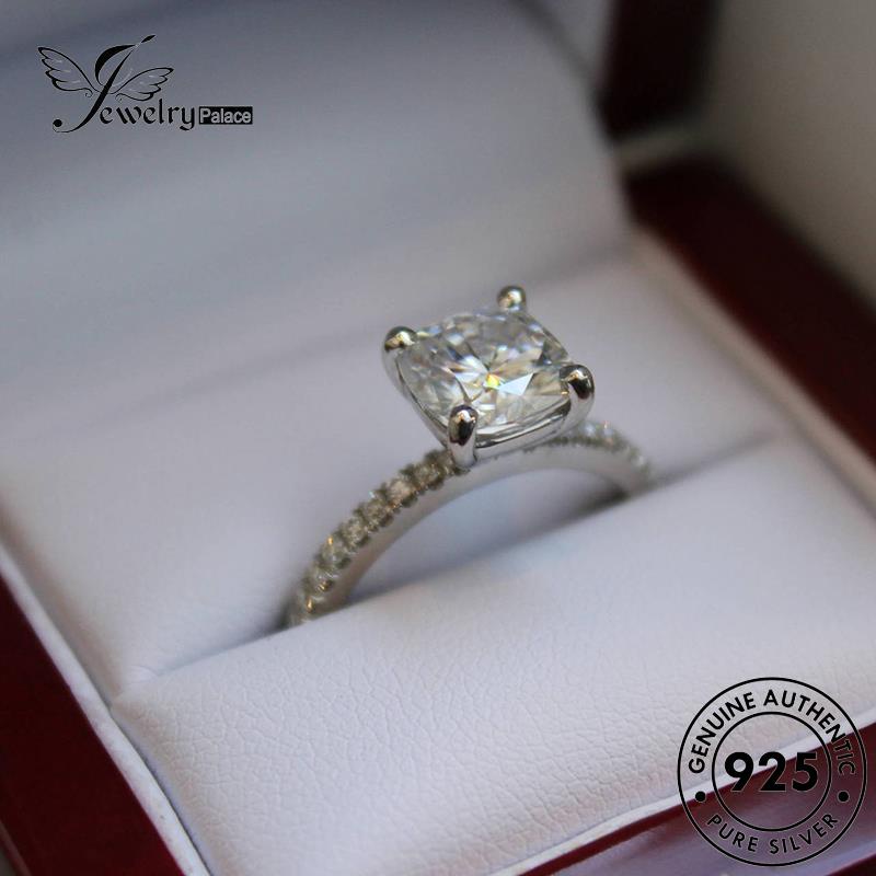 JEWELRYPALACE Cincin Moissanite korea Sterling Kawin Fashion Murni Wanita 925 Six Original Perak Silver Diamond Nikah Asli Aksesori Silver Perhiasan Claws R1409