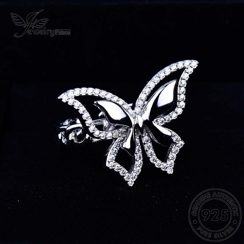 JEWELRYPALACE Murni Original Moissanite 925 Kawin Wanita Perhiasan Perak Silver Sterling Nikah Butterfly Aksesori Silver Asli Diamond Cincin korea Personality R1852