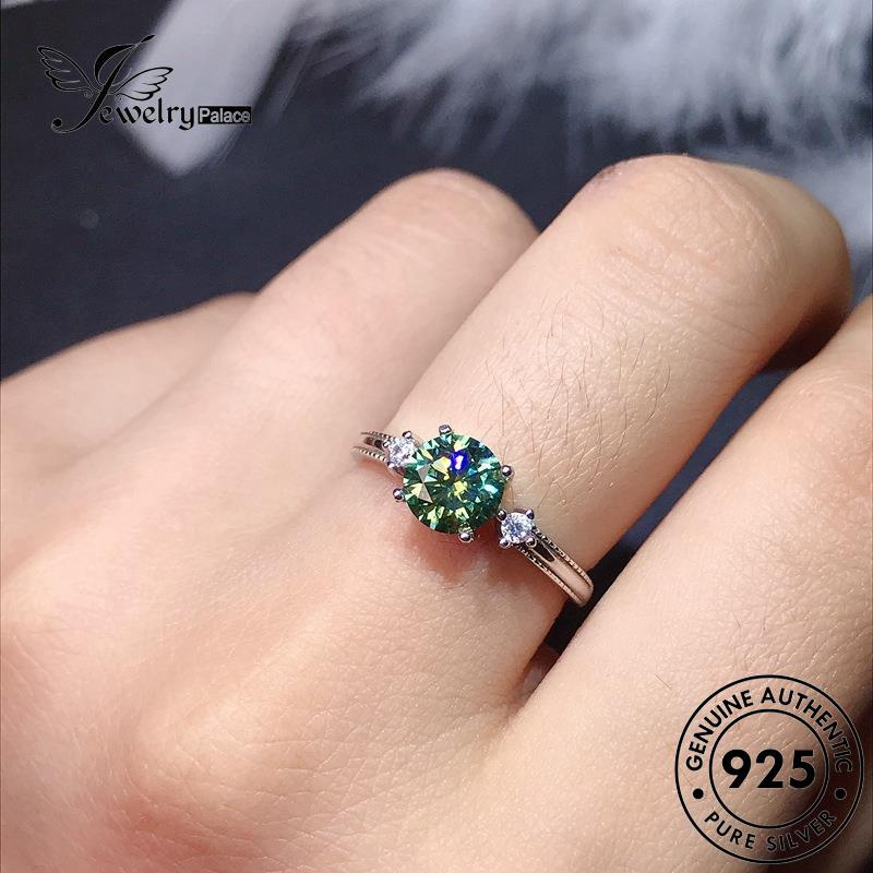 JEWELRYPALACE Hearts Sterling And Murni Asli Original Classic Arrows Silver Perhiasan Wanita Perak Silver Nikah Kawin Emerald Aksesori 925 korea Cincin R1896