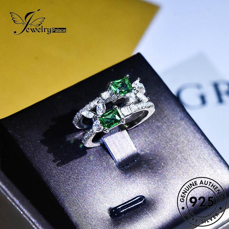 JEWELRYPALACE Kawin Emerald Nikah Fashion Wanita 925 Silver Sterling Murni Asli Aksesori Perak korea Cincin Perhiasan Silver Original Cross R2051