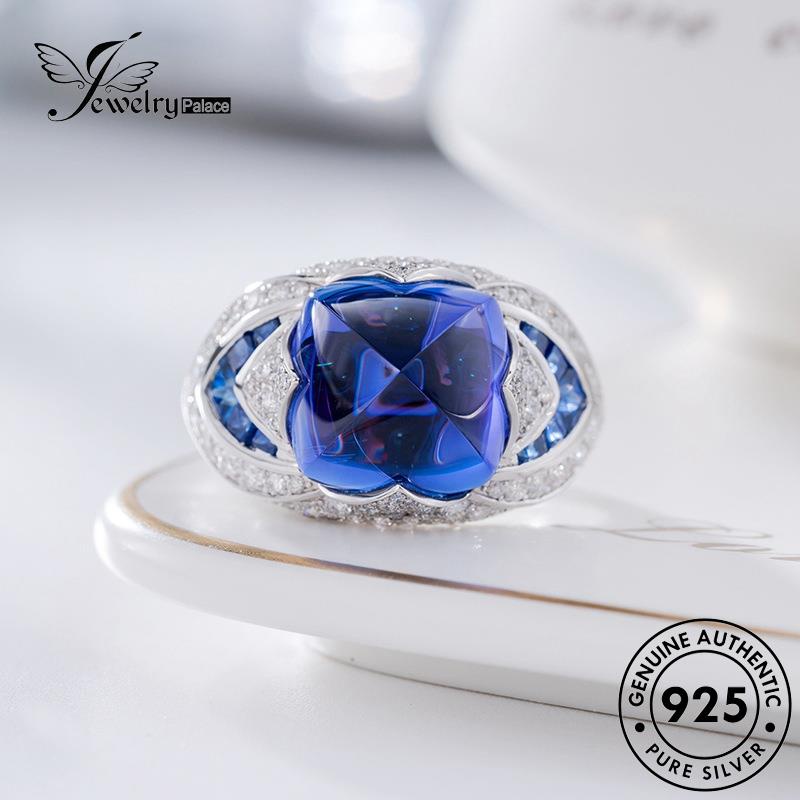 JEWELRYPALACE Silver Wanita 925 Original Perak Silver Kawin Sterling Perhiasan Nikah Sapphire Cincin Aksesori korea Asli Vintage Murni R2104