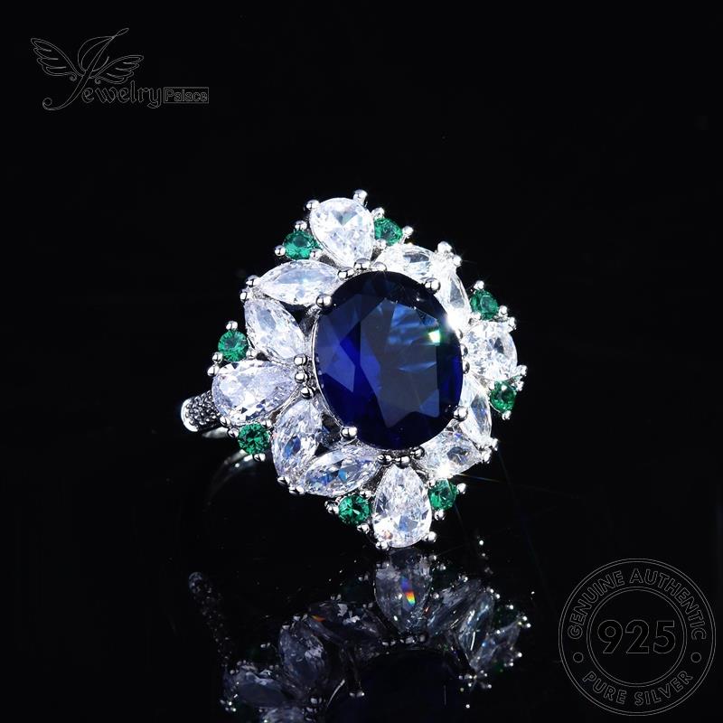 JEWELRYPALACE Kawin Cincin Sterling Perhiasan Asli Perak Silver Luxurious Nikah Silver Aksesori korea 925 Sapphire Wanita Original Murni R2224