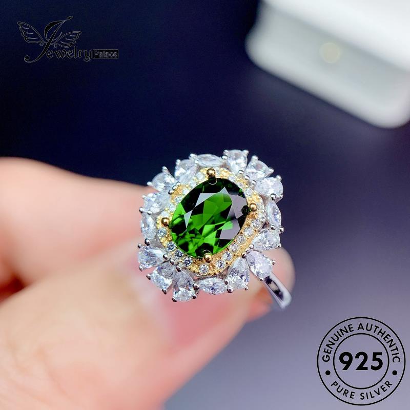 JEWELRYPALACE Aksesori Square Emerald Kawin Nikah Wanita Murni Cincin Silver Sterling korea Luxury Silver Asli Perak Original 925 Perhiasan R2252