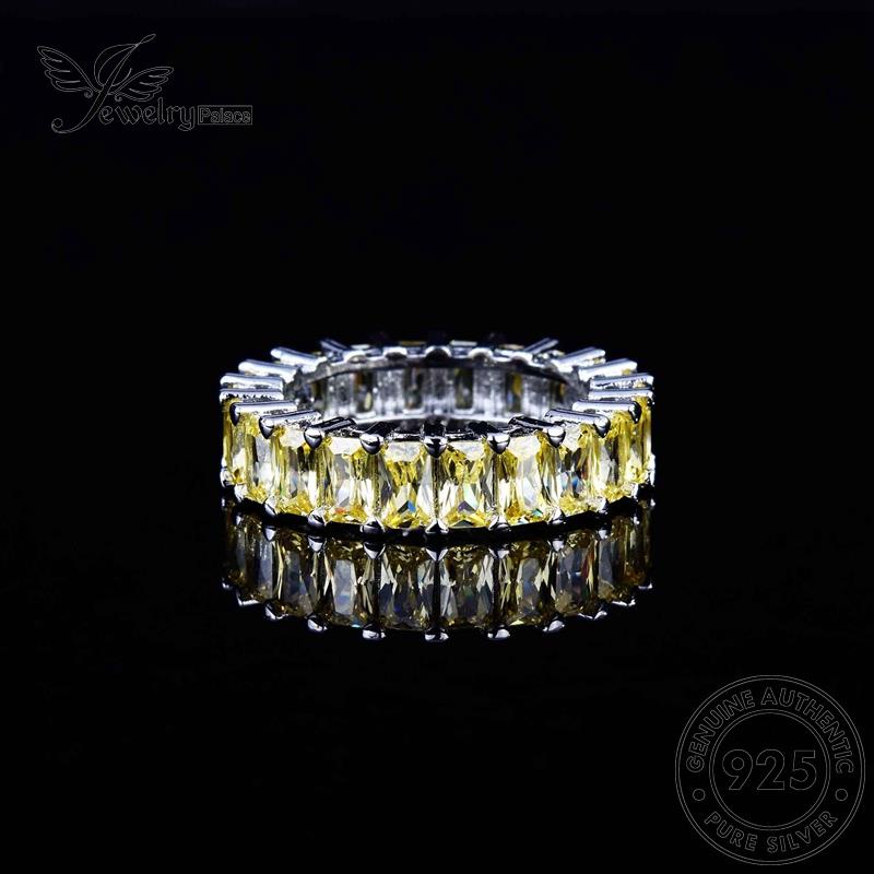 JEWELRYPALACE Perak Square Nikah Perhiasan Murni Asli Silver Sterling Original Kawin Cincin Aksesori 925 korea Silver Luxury Citrine Wanita R2261