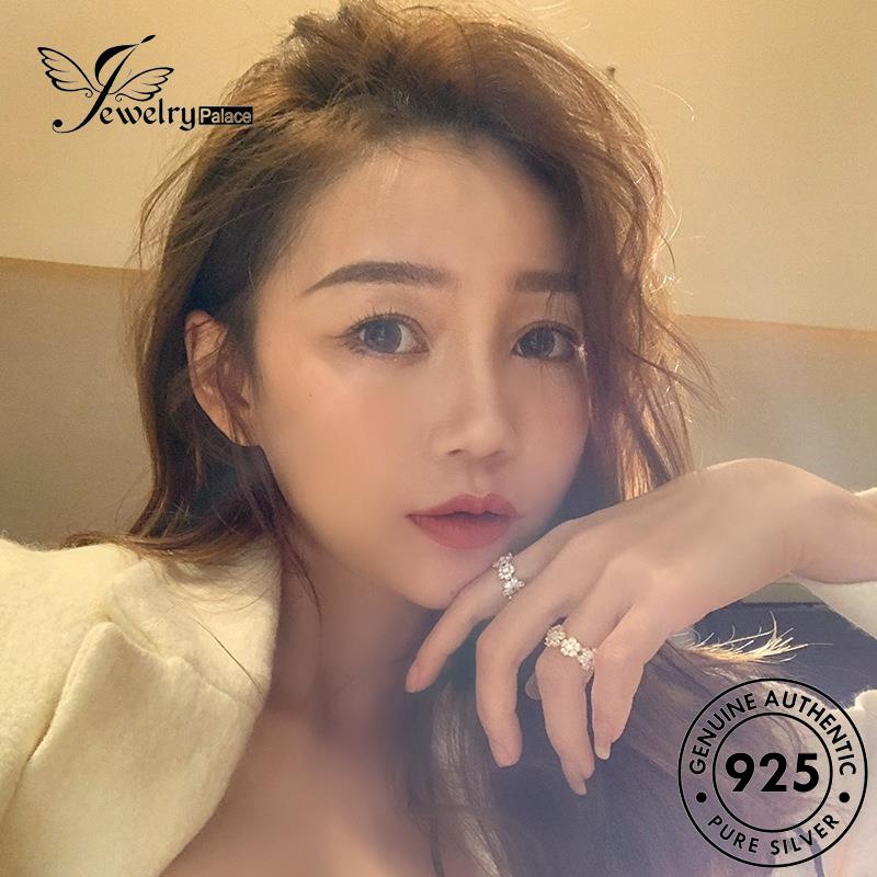 JEWELRYPALACE Asli korea Moissanite Wanita Original Flowers Aksesori Perak 925 Murni Sterling Silver Kawin Silver Temperament Cincin Diamond Perhiasan Gold Nikah R2308
