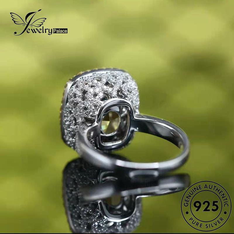 JEWELRYPALACE Perak Nikah Original Perhiasan Wanita Luxury Silver Silver Murni Asli Cincin korea Square 925 Citrine Kawin Sterling Aksesori R2395