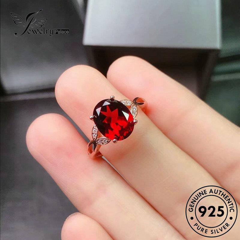 JEWELRYPALACE Cincin Aksesori Kawin Ruby Asli Perak korea Perhiasan Murni Gold Silver 925 Silver Nikah Original Wanita Sterling Oval Simple R2350