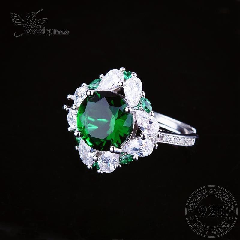 JEWELRYPALACE Murni korea 925 Original Silver Luxury Perhiasan Kawin Cincin Silver Wanita Nikah Perak Aksesori Asli Emerald Square Sterling R2353