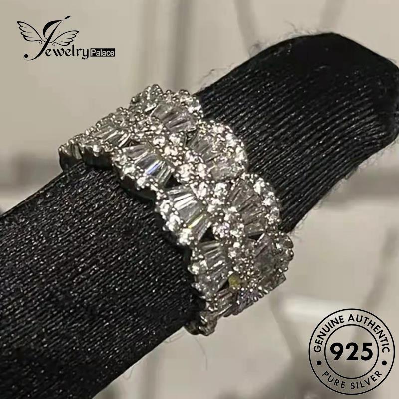 JEWELRYPALACE Sterling 925 Cincin Silver korea Aksesori Petals Personality Silver Kawin Perak Perhiasan Nikah Diamond Moissanite Asli Original Wanita Murni R2424