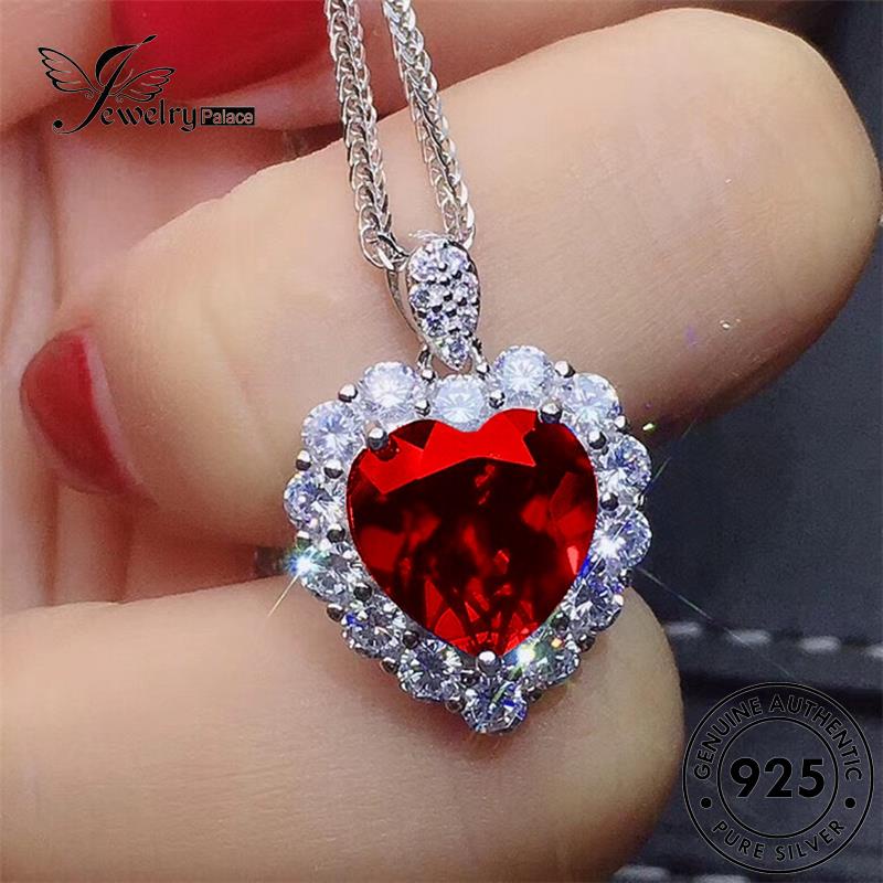 Jewelrypalace Perak Asli Love925 Safir Set Kalung Wanita Kreatif S19