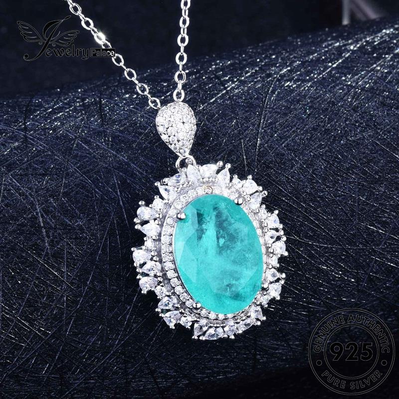 Jewelrypalace Telur Wanita Simple Aquamarine Original Set Perak925 Bentuk Kalung S94