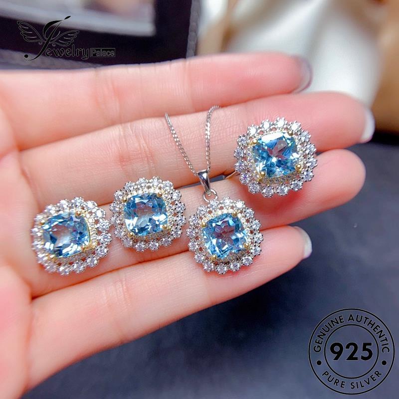 Perhiasantempat Wanita Kalung Kotak Set Perak Asli925 Moonstone S110