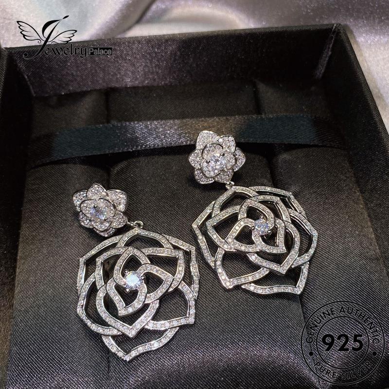 Jewelrypalace Set Halus Camelia Kalung Berlian Asli Wanita Perak Moissanite925 S131