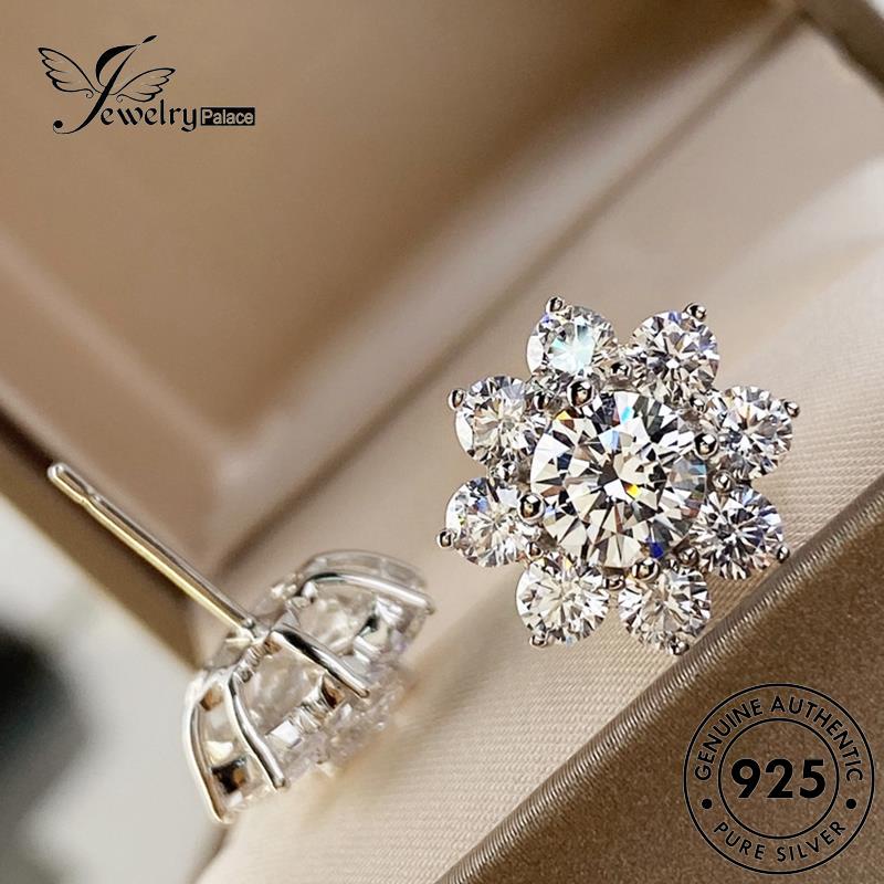 Jewelrypalace Kalung Asli Wanita Pribadi Berlian Moissanite Set Perak925 Bunga Matahari S135