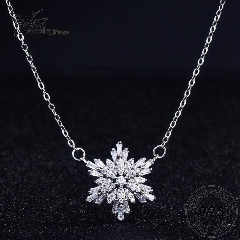 Jewelrypalace Asli Moissanite Wanita Perak Kalung Set Snowflake Berlian Fashion925 S160