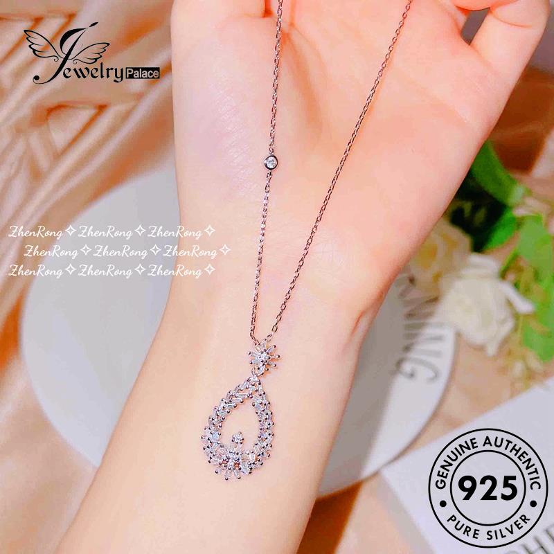 Jewelrypalace Asli Moissanite925 Perak Berlian Kalung Wanita Mewah Set S269