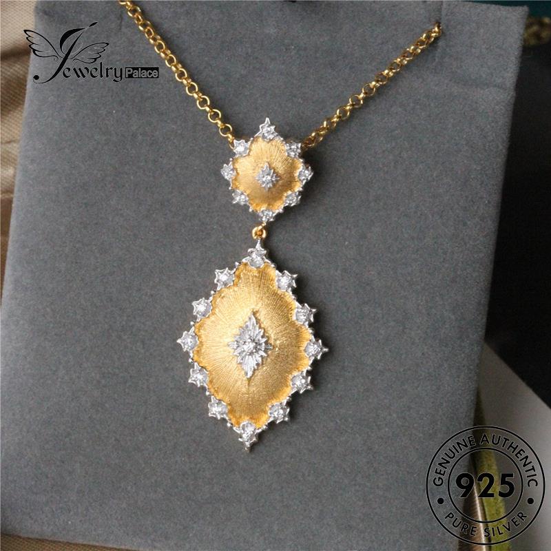 Jewelrypalace Kalung Perak925 Asli Ukir Wanita Vintage Set S276