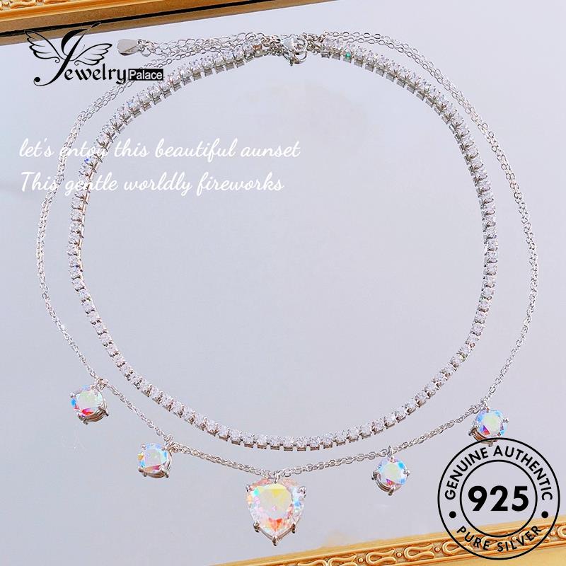 Jewelrypalace Wanita Moonstone Jumbai Fashion Kalung925 Set Asli Perak S285