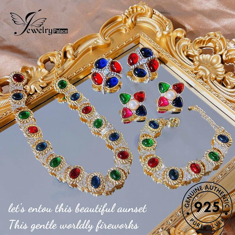 Jewelrypalace Warna Wanita Mulia Set925 Kalung Perak Safir Asli S288