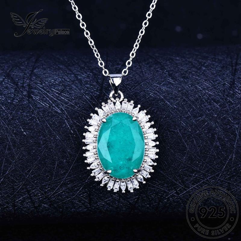 Tempat Perhiasan Wanita Kalung Perak Asli925 Set Fashion Aquamarine S348
