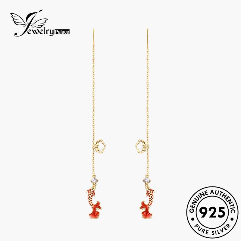 Jewelrypalace Enamel Perak Koi Wanita Set925 Kalung Asli S422