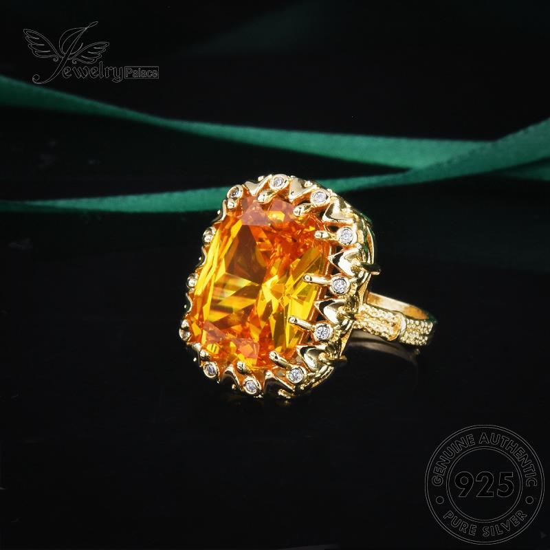 Jewelrypalace Asli925 Zamrud Wanita Citrine Cincin Perak Perhiasan Ruby Safir Mewah M105