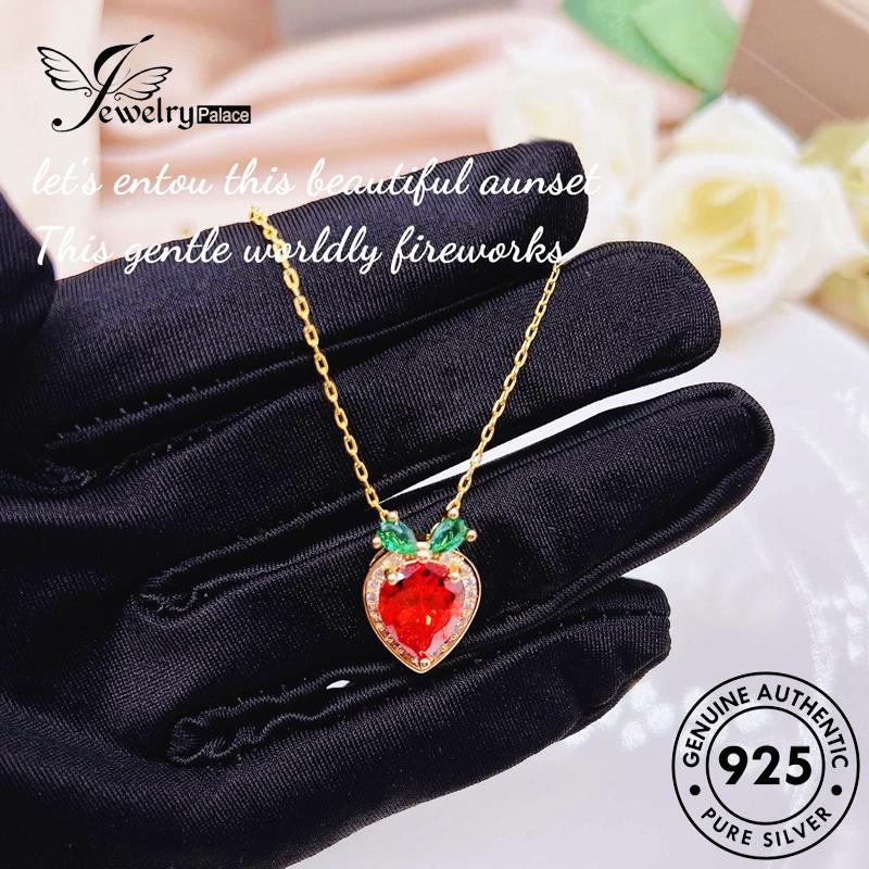 Jewelrypalace Ruby Kalung Wanita Set Wortel925 Perak Asli S473