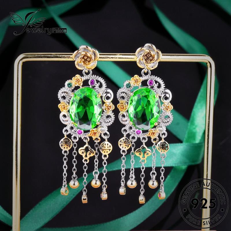 Jewelrypalace Kalung Perak Zamrud925 Wanita Asli Set Rumbai S480