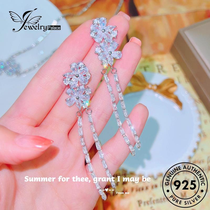 Perhiasantempat Wanita Asli Moissanite Kalung Berlian Set Perak925Bunga S547