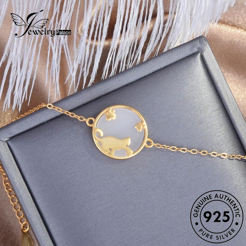 Jewelrypalace Personalized Jade Set Kalung Kucing Perak925 Cakar Wanita Asli S551