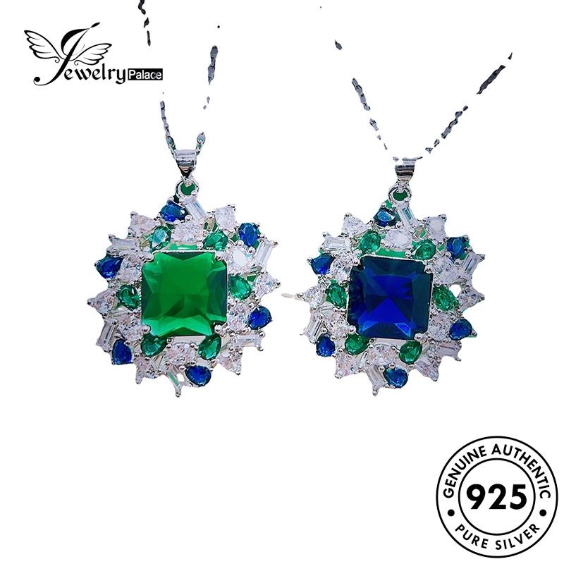 Jewelrypalace Emerald925 Set Vintage Asli Kalung Perak Wanita S576