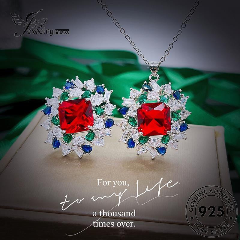 Jewelrypalace Emerald925 Set Vintage Asli Kalung Perak Wanita S576