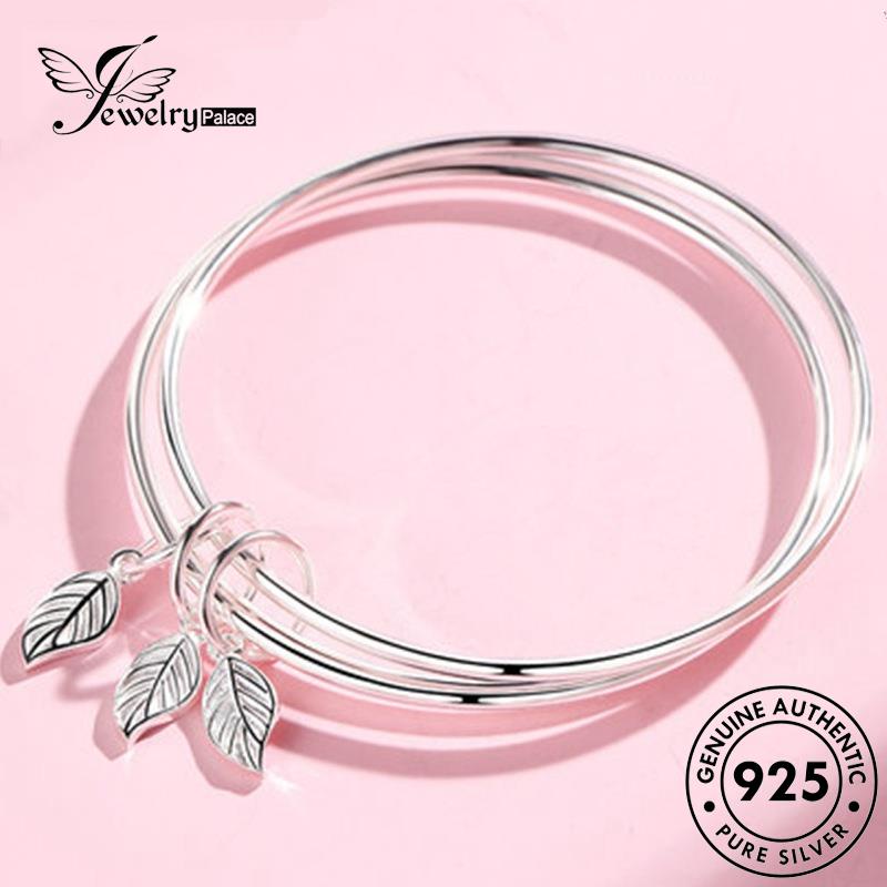 Jewelrypalace 925wanita Daun Gelang Asli Fashion Perak B106