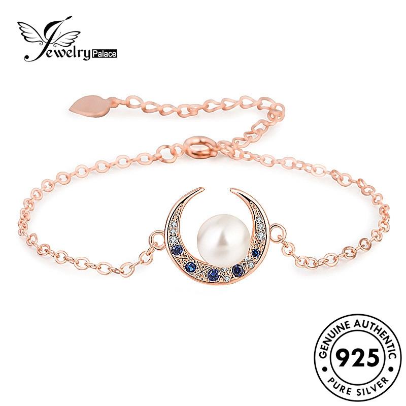 Jewelrypalace Versi Emas Gelang925 Mutiara Wanita Perak Bulan Asli Korea The B526