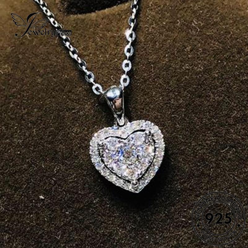 Jewelrypalace Moissanite Asli Kalung Perak Wanita Cinta925 Berlian Indah N407