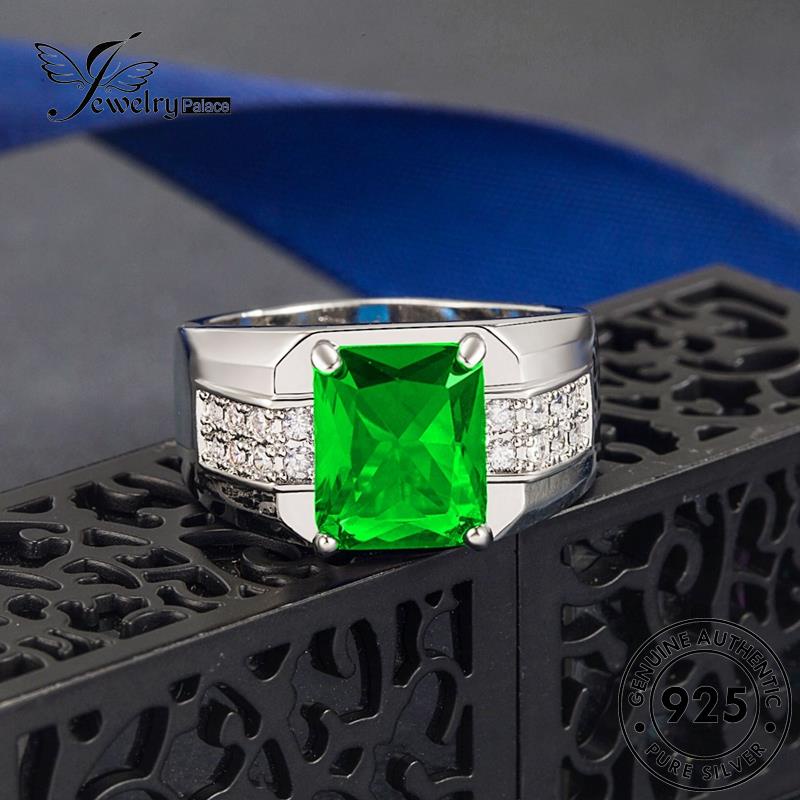 Jewelrypalace Cincin Perak Sapphire Kepribadian Asli Kotak Pria925 R10