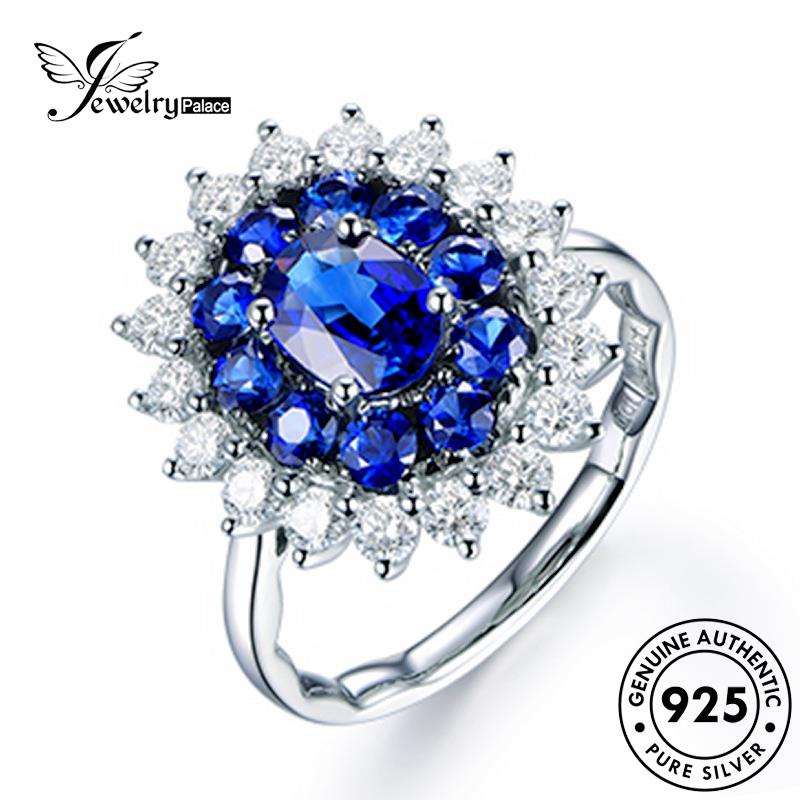 Jewelrypalace Fashion925 Wanita Safir Perak Asli Cincin Snowflake R104